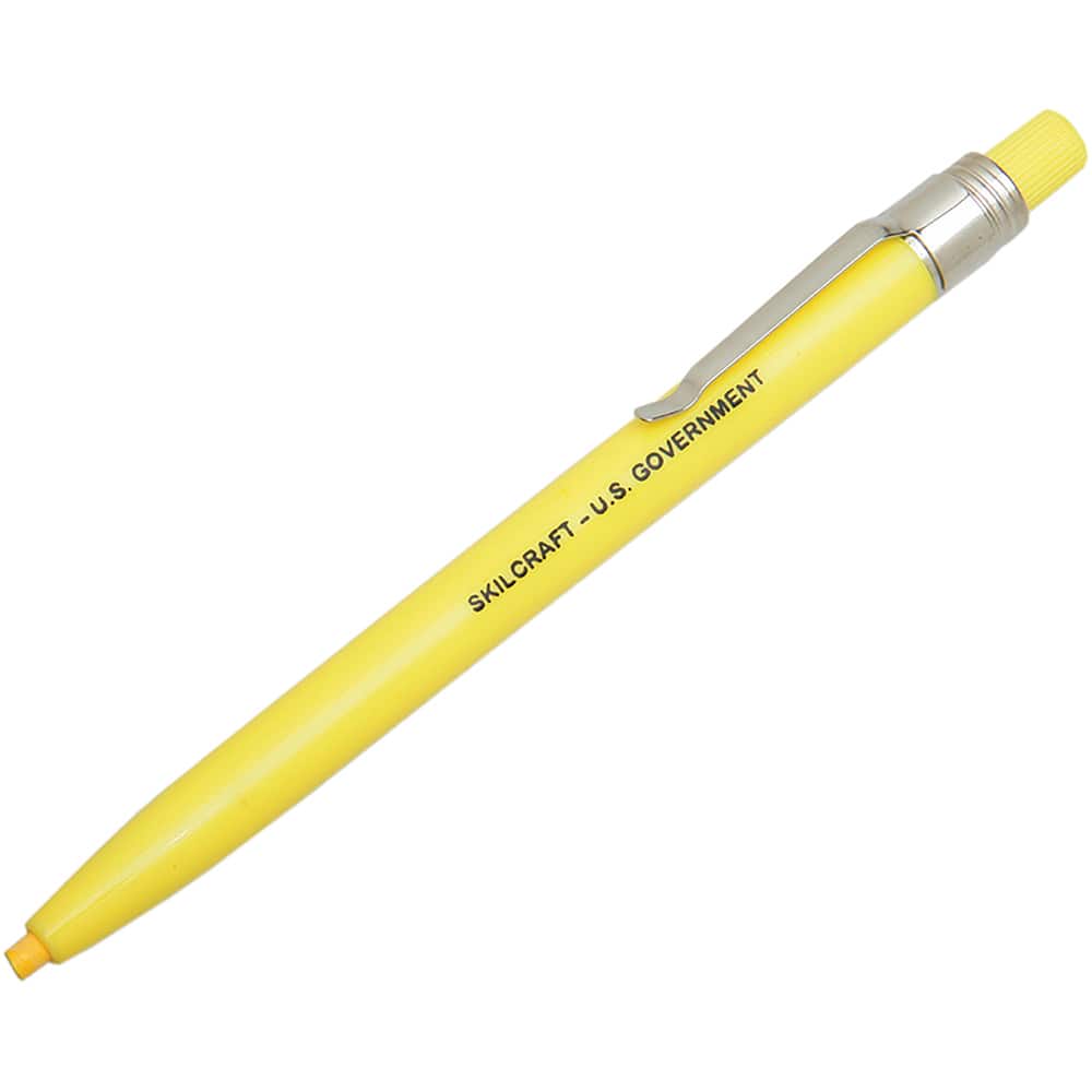 Ability One - Pens & Pencils; Type: Wax Pencil ; Color: Yellow ; Tip Type: 3MM - Exact Tooling