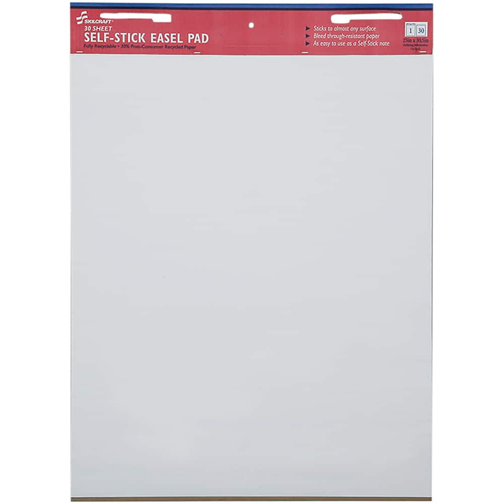 Ability One - Easel Pads & Accessories; Display/Marking Boards Accessory Type: Self-Stick Easel Pads ; For Use With: Easel Stands ; Detailed Product Description: Skilcraft Self-Stick Easel Pad, 25 X 30, White, 30 Sheets - Exact Tooling