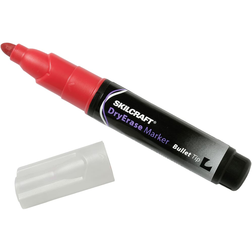 Ability One - Dry Erase Markers & Accessories; Display/Marking Boards Accessory Type: Dry Erase Markers ; For Use With: Dry Erase Boards ; Detailed Product Description: Marker, Dry Erase, Tube Type, Bullet Tip, Red ; Color: Red - Exact Tooling