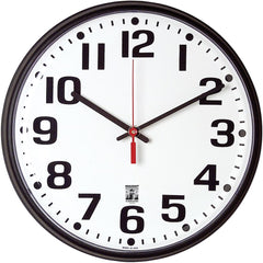 Ability One - Wall Clocks; Type: Wall Clock ; Display Type: Analog ; Power Source: (1) AA Battery ; Face Color: White ; Case Color: Black ; Face Diameter: 12-3/4 (Inch) - Exact Tooling