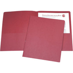Ability One - Portfolios, Report Covers & Pocket Binders; Three Hole Report Cover Type: Pocket ; Width (Inch): 8-1/2 ; Length (Inch): 11 ; Color: Red - Exact Tooling