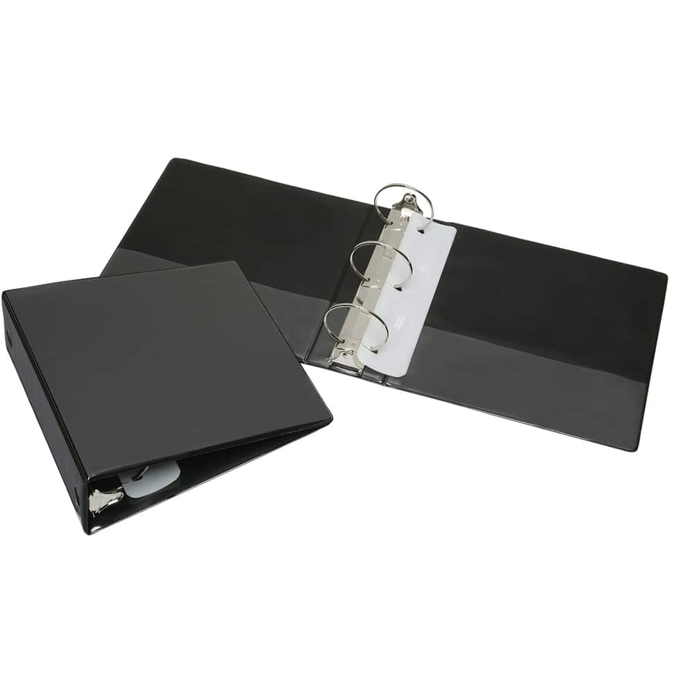 Ability One - Ring Binders; Binder Type: 3 Hole Binder ; Capacity: 3" ; Color: Black ; Material: Vinyl ; Size: 8-1/2 x 11" - Exact Tooling