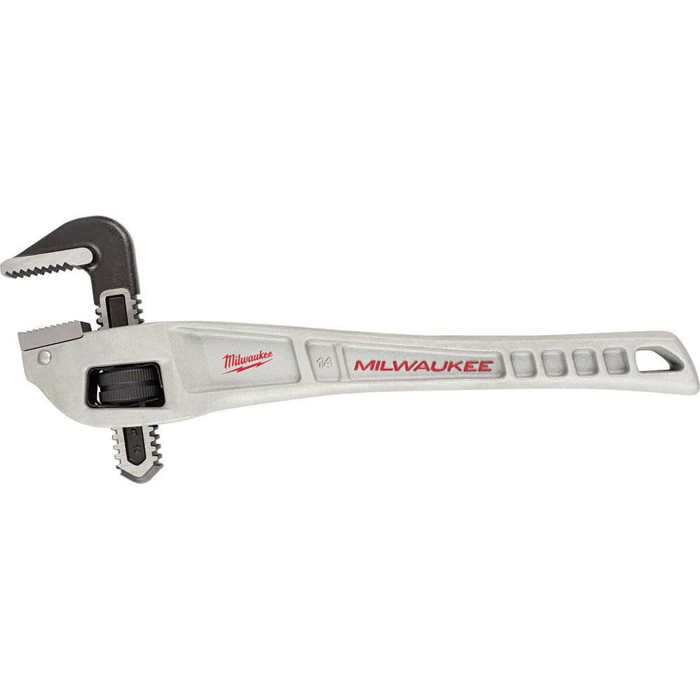 Milwaukee Tool - Pipe Wrenches; Type: Pipe Wrench ; Maximum Pipe Capacity (Inch): 2 ; Overall Length (Inch): 14 ; Material: Aluminum ; Additional Information: Ergonomic Handle Design That Helps Prevent Fatigue And Slip ; Finish/Coating: Black - Exact Tooling
