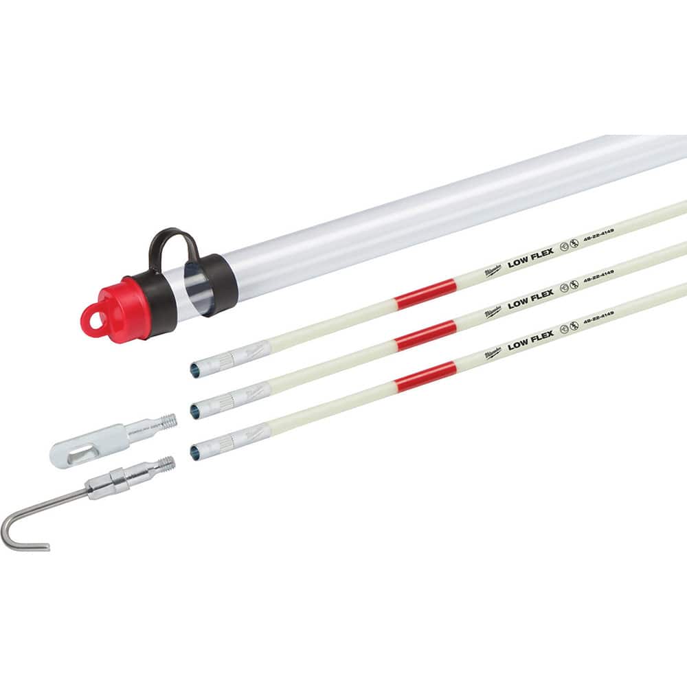 Milwaukee Tool - Line Fishing System Kits & Components; Component Type: Fish Rod Kit ; Includes: (3) Low Flex Sticks , Bullet Nose Tip, Hook Tips, Storage Tube W/Accessory Storage in Tube Cap ; Overall Length (Feet): 15 ; Number of Pieces: 6 - Exact Tooling
