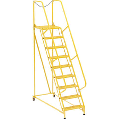 Vestil - Rolling & Wall Mounted Ladders & Platforms; Type: Maintenance Ladder ; Style: Portable Maintenance Ladder ; Number of Steps / Rungs: 9 ; Height (Inch): 120 ; Load Capacity (Lb.): 350.000 ; Base Width (Inch): 29-1/2 - Exact Tooling