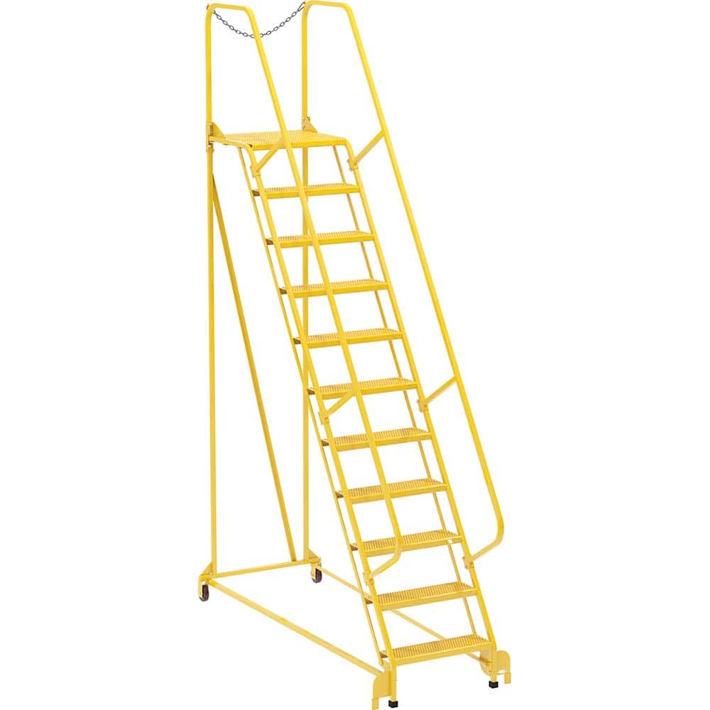 Vestil - Rolling & Wall Mounted Ladders & Platforms; Type: Maintenance Ladder ; Style: Portable Maintenance Ladder ; Number of Steps / Rungs: 11 ; Height (Inch): 140 ; Load Capacity (Lb.): 350.000 ; Base Width (Inch): 32 - Exact Tooling