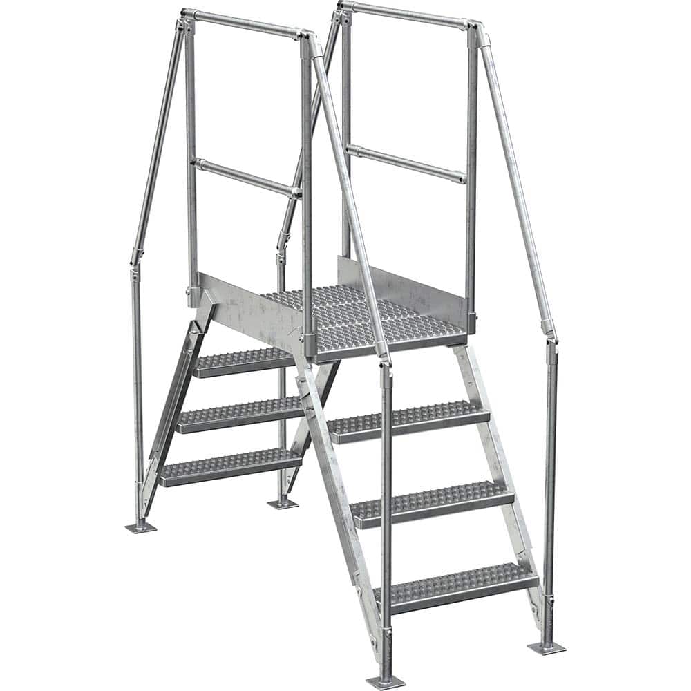 Vestil - Rolling & Wall Mounted Ladders & Platforms; Type: Crossover Bridge ; Style: Crossover ; Number of Steps / Rungs: 4 ; Height (Inch): 82-7/8 ; Load Capacity (Lb.): 500.000 ; Base Width (Inch): 29-1/4 - Exact Tooling