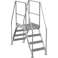 Vestil - Rolling & Wall Mounted Ladders & Platforms; Type: Crossover Bridge ; Style: Crossover ; Number of Steps / Rungs: 4 ; Height (Inch): 82-7/8 ; Load Capacity (Lb.): 500.000 ; Base Width (Inch): 29-1/4 - Exact Tooling