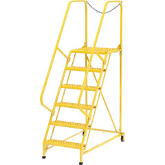 Vestil - Rolling & Wall Mounted Ladders & Platforms; Type: Maintenance Ladder ; Style: Portable Maintenance Ladder ; Number of Steps / Rungs: 6 ; Height (Inch): 90 ; Load Capacity (Lb.): 350.000 ; Base Width (Inch): 29-1/2 - Exact Tooling