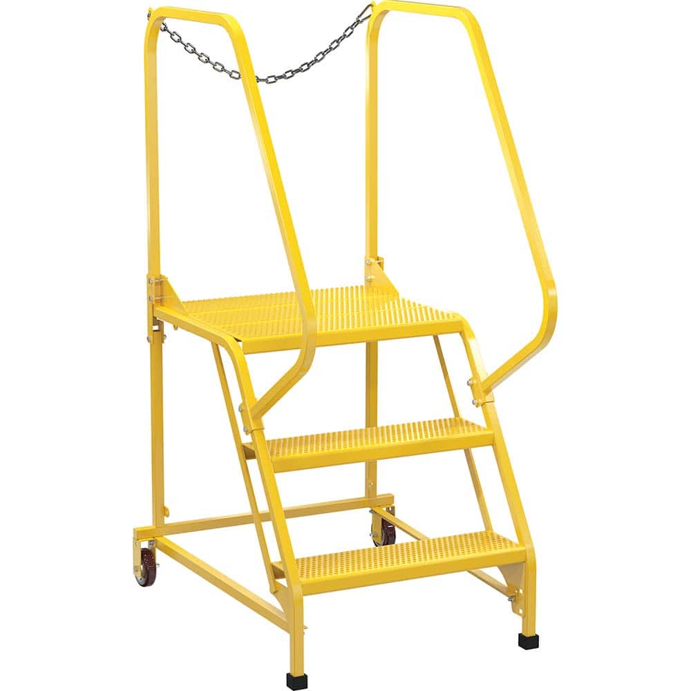 Vestil - Rolling & Wall Mounted Ladders & Platforms; Type: Maintenance Ladder ; Style: Portable Maintenance Ladder ; Number of Steps / Rungs: 3 ; Height (Inch): 60 ; Load Capacity (Lb.): 350.000 ; Base Width (Inch): 29-1/2 - Exact Tooling