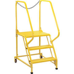 Vestil - Rolling & Wall Mounted Ladders & Platforms; Type: Maintenance Ladder ; Style: Portable Maintenance Ladder ; Number of Steps / Rungs: 3 ; Height (Inch): 60 ; Load Capacity (Lb.): 350.000 ; Base Width (Inch): 29-1/2 - Exact Tooling