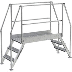 Vestil - Rolling & Wall Mounted Ladders & Platforms; Type: Crossover Bridge ; Style: Crossover ; Number of Steps / Rungs: 3 ; Height (Inch): 73 ; Load Capacity (Lb.): 500.000 ; Base Width (Inch): 29-1/4 - Exact Tooling