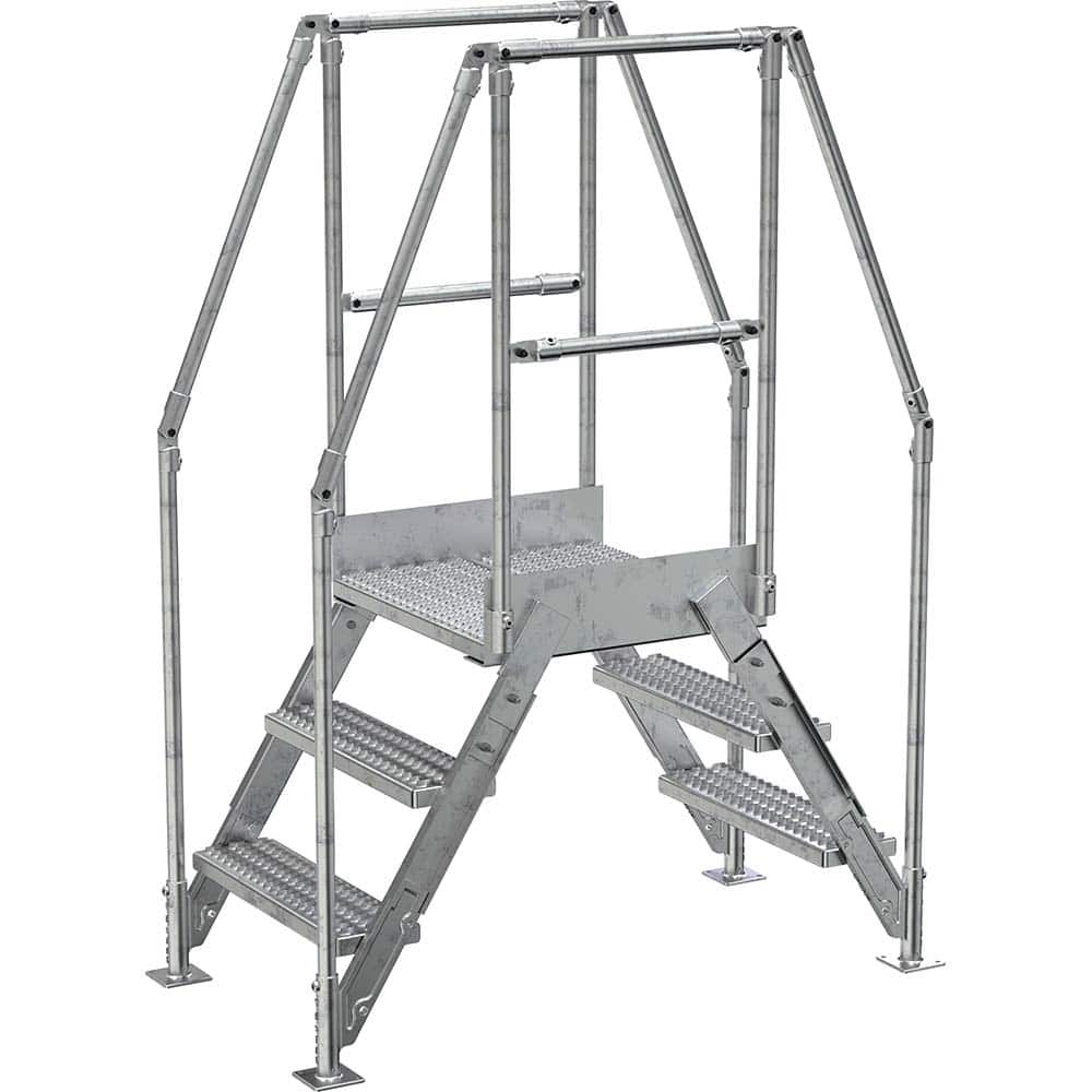 Vestil - Rolling & Wall Mounted Ladders & Platforms; Type: Crossover Bridge ; Style: Crossover ; Number of Steps / Rungs: 3 ; Height (Inch): 72-7/8 ; Load Capacity (Lb.): 500.000 ; Base Width (Inch): 29-1/4 - Exact Tooling