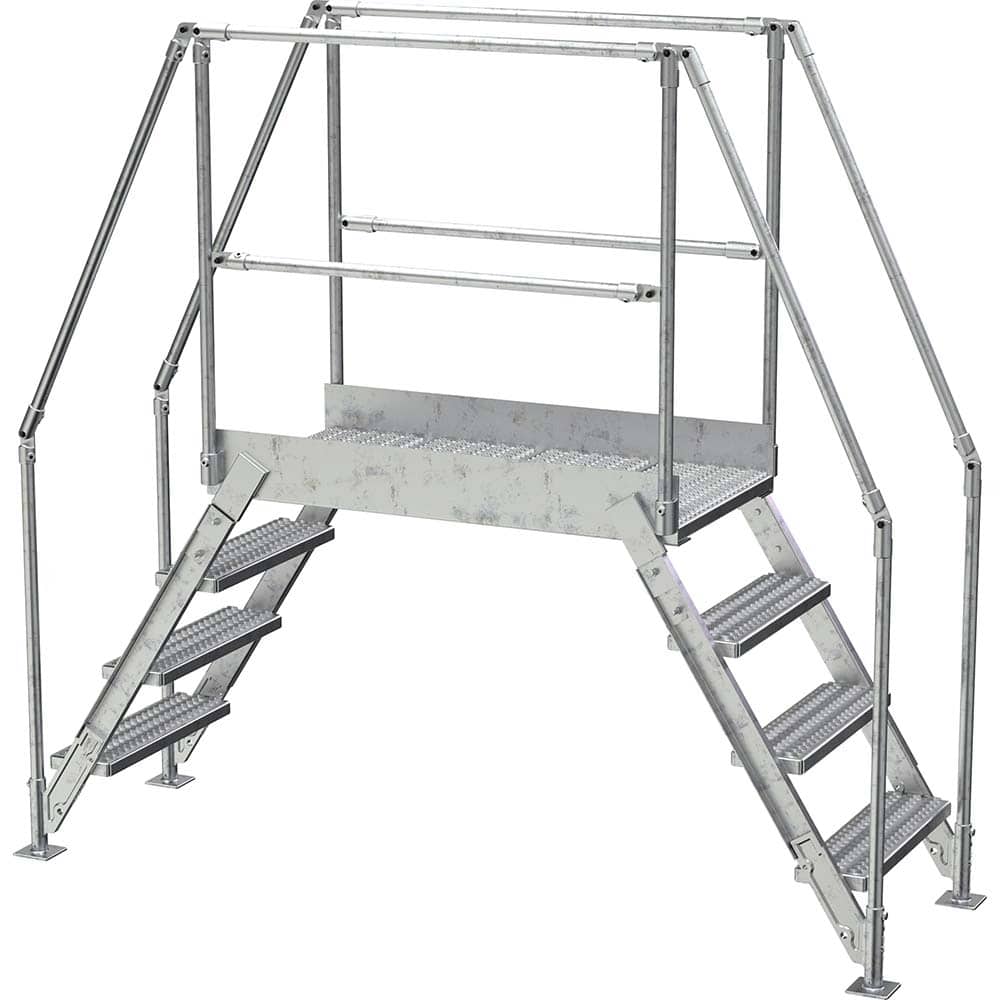 Vestil - Rolling & Wall Mounted Ladders & Platforms; Type: Crossover Bridge ; Style: Crossover ; Number of Steps / Rungs: 4 ; Height (Inch): 82-7/8 ; Load Capacity (Lb.): 500.000 ; Base Width (Inch): 29-1/4 - Exact Tooling