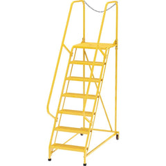 Vestil - Rolling & Wall Mounted Ladders & Platforms; Type: Maintenance Ladder ; Style: Portable Maintenance Ladder ; Number of Steps / Rungs: 7 ; Height (Inch): 100 ; Load Capacity (Lb.): 350.000 ; Base Width (Inch): 29-1/2 - Exact Tooling