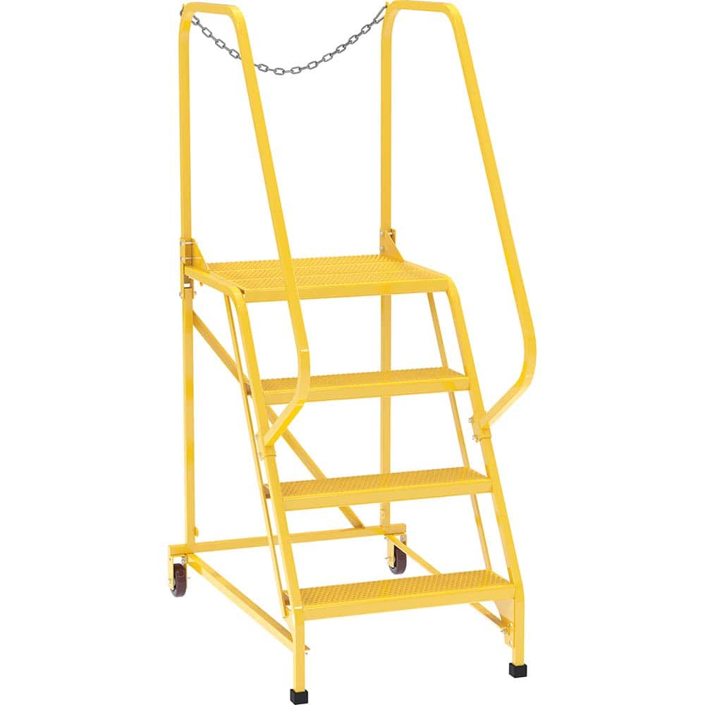 Vestil - Rolling & Wall Mounted Ladders & Platforms; Type: Maintenance Ladder ; Style: Portable Maintenance Ladder ; Number of Steps / Rungs: 4 ; Height (Inch): 70 ; Load Capacity (Lb.): 350.000 ; Base Width (Inch): 29-1/2 - Exact Tooling