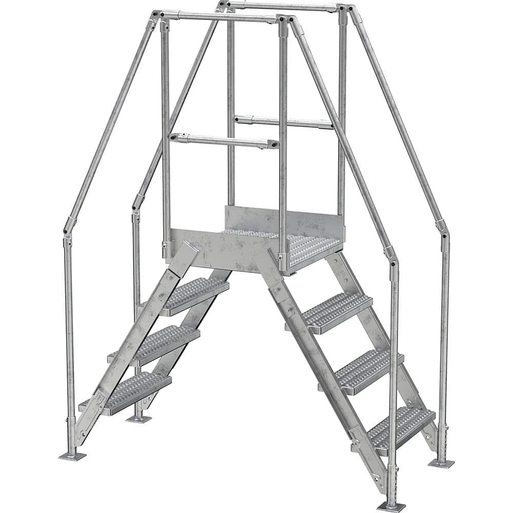 Vestil - Rolling & Wall Mounted Ladders & Platforms; Type: Crossover Bridge ; Style: Crossover ; Number of Steps / Rungs: 4 ; Height (Inch): 82-7/8 ; Load Capacity (Lb.): 500.000 ; Base Width (Inch): 29-1/4 - Exact Tooling