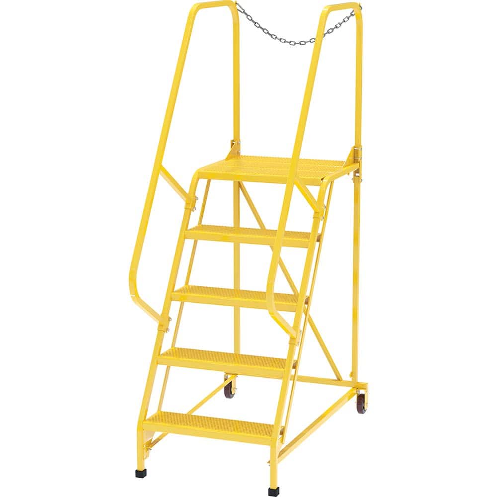 Vestil - Rolling & Wall Mounted Ladders & Platforms; Type: Maintenance Ladder ; Style: Portable Maintenance Ladder ; Number of Steps / Rungs: 5 ; Height (Inch): 80 ; Load Capacity (Lb.): 350.000 ; Base Width (Inch): 29-1/2 - Exact Tooling