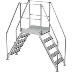 Vestil - Rolling & Wall Mounted Ladders & Platforms; Type: Crossover Bridge ; Style: Crossover ; Number of Steps / Rungs: 5 ; Height (Inch): 92-7/8 ; Load Capacity (Lb.): 500.000 ; Base Width (Inch): 29-1/4 - Exact Tooling