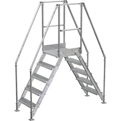 Vestil - Rolling & Wall Mounted Ladders & Platforms; Type: Crossover Bridge ; Style: Crossover ; Number of Steps / Rungs: 5 ; Height (Inch): 92-7/8 ; Load Capacity (Lb.): 500.000 ; Base Width (Inch): 29-1/4 - Exact Tooling