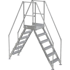 Vestil - Rolling & Wall Mounted Ladders & Platforms; Type: Crossover Bridge ; Style: Crossover ; Number of Steps / Rungs: 6 ; Height (Inch): 102-7/8 ; Load Capacity (Lb.): 500.000 ; Base Width (Inch): 29-1/4 - Exact Tooling