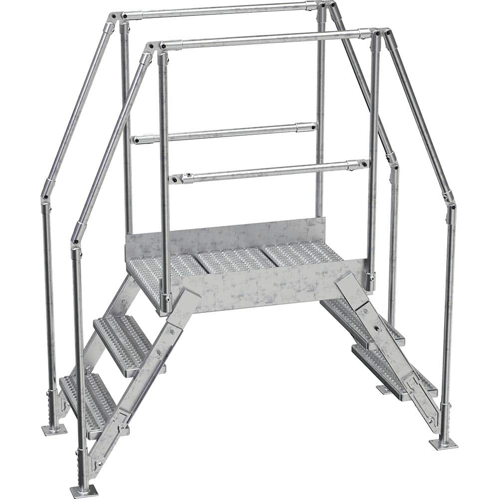 Vestil - Rolling & Wall Mounted Ladders & Platforms; Type: Crossover Bridge ; Style: Crossover ; Number of Steps / Rungs: 3 ; Height (Inch): 72-7/8 ; Load Capacity (Lb.): 500.000 ; Base Width (Inch): 29-1/4 - Exact Tooling