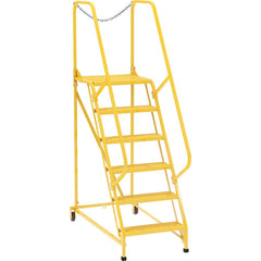 Vestil - Rolling & Wall Mounted Ladders & Platforms; Type: Maintenance Ladder ; Style: Portable Maintenance Ladder ; Number of Steps / Rungs: 6 ; Height (Inch): 90 ; Load Capacity (Lb.): 350.000 ; Base Width (Inch): 29-1/2 - Exact Tooling