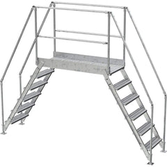 Vestil - Rolling & Wall Mounted Ladders & Platforms; Type: Crossover Bridge ; Style: Crossover ; Number of Steps / Rungs: 6 ; Height (Inch): 103 ; Load Capacity (Lb.): 500.000 ; Base Width (Inch): 29-1/4 - Exact Tooling