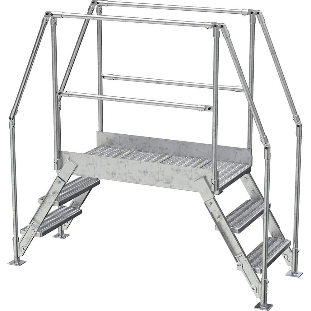 Vestil - Rolling & Wall Mounted Ladders & Platforms; Type: Crossover Bridge ; Style: Crossover ; Number of Steps / Rungs: 3 ; Height (Inch): 72-7/8 ; Load Capacity (Lb.): 500.000 ; Base Width (Inch): 29-1/4 - Exact Tooling