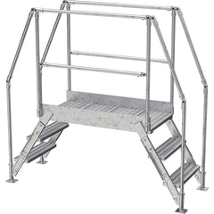 Vestil - Rolling & Wall Mounted Ladders & Platforms; Type: Crossover Bridge ; Style: Crossover ; Number of Steps / Rungs: 3 ; Height (Inch): 72-7/8 ; Load Capacity (Lb.): 500.000 ; Base Width (Inch): 29-1/4 - Exact Tooling