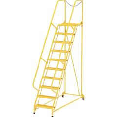 Vestil - Rolling & Wall Mounted Ladders & Platforms; Type: Maintenance Ladder ; Style: Portable Maintenance Ladder ; Number of Steps / Rungs: 10 ; Height (Inch): 130 ; Load Capacity (Lb.): 350.000 ; Base Width (Inch): 32 - Exact Tooling