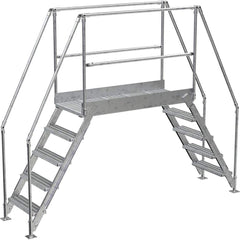 Vestil - Rolling & Wall Mounted Ladders & Platforms; Type: Crossover Bridge ; Style: Crossover ; Number of Steps / Rungs: 5 ; Height (Inch): 93 ; Load Capacity (Lb.): 500.000 ; Base Width (Inch): 29-1/4 - Exact Tooling