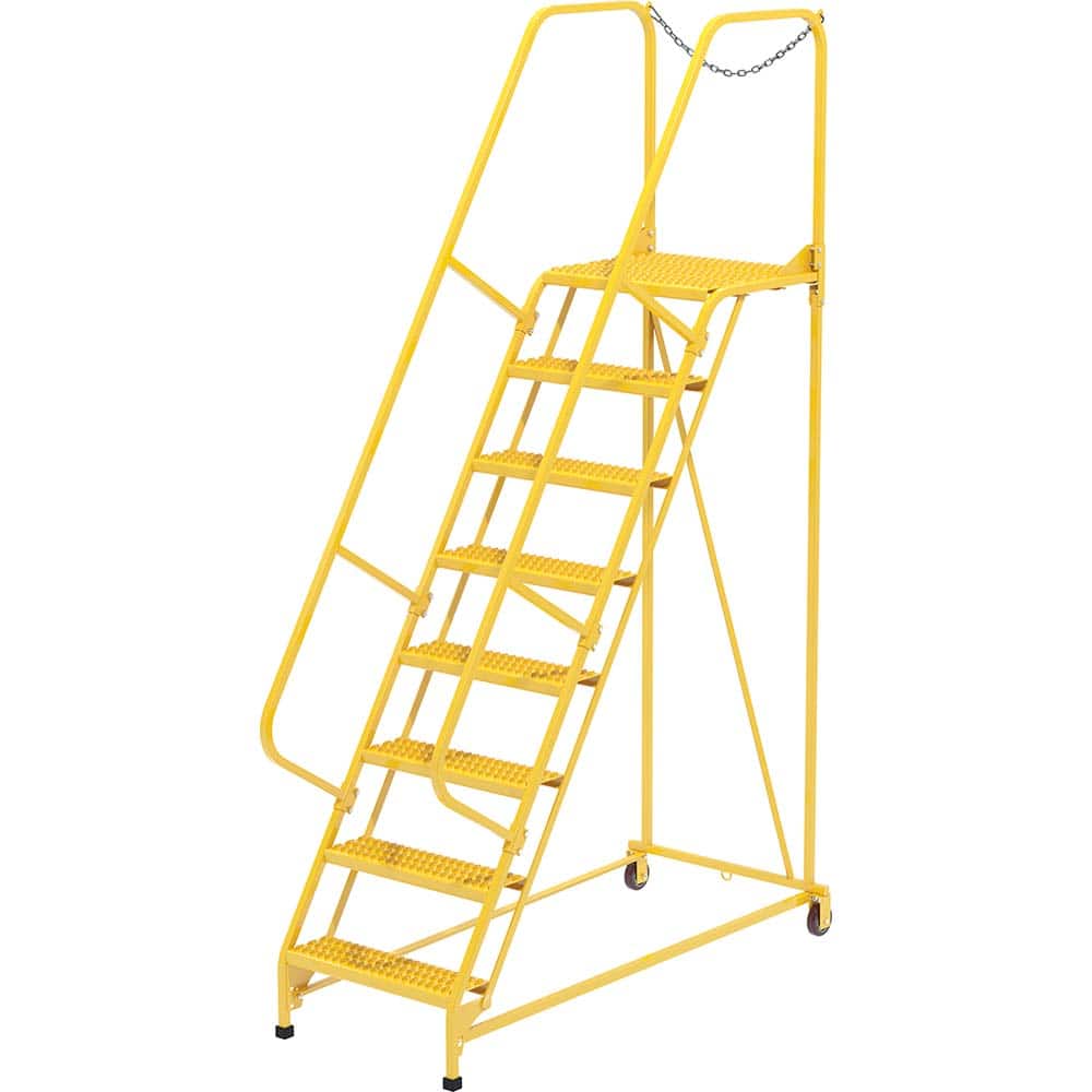 Vestil - Rolling & Wall Mounted Ladders & Platforms; Type: Maintenance Ladder ; Style: Portable Maintenance Ladder ; Number of Steps / Rungs: 8 ; Height (Inch): 110 ; Load Capacity (Lb.): 350.000 ; Base Width (Inch): 29-1/2 - Exact Tooling