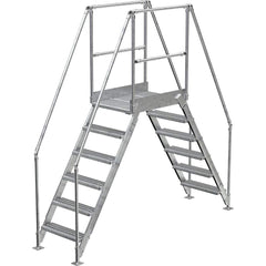 Vestil - Rolling & Wall Mounted Ladders & Platforms; Type: Crossover Bridge ; Style: Crossover ; Number of Steps / Rungs: 6 ; Height (Inch): 102-7/8 ; Load Capacity (Lb.): 500.000 ; Base Width (Inch): 29-1/4 - Exact Tooling