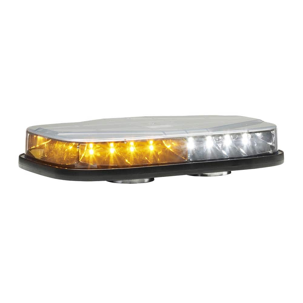 Federal Signal Corp - Emergency Light Assemblies; Type: Mini LED Lightbar ; Flash Rate: Variable ; Mount: Magnetic ; Color: Amber/White ; Power Source: 12-24V DC ; Overall Height (Decimal Inch): 1.9200 - Exact Tooling