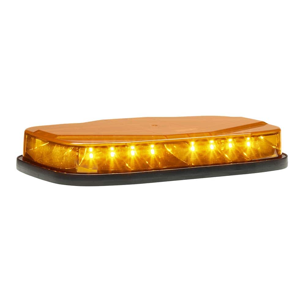 Federal Signal Corp - Emergency Light Assemblies; Type: Mini LED Lightbar ; Flash Rate: Variable ; Mount: Permanent ; Color: Amber ; Power Source: 12-24V DC ; Overall Height (Decimal Inch): 1.6200 - Exact Tooling