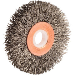 2″ Diameter-1/2″-3/8″ Arbor Hole - Copper Center Steel Wire Straight Wheel - Exact Tooling