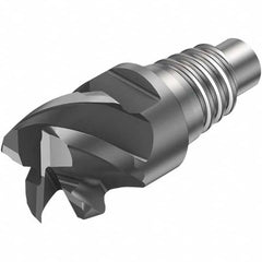 Sandvik Coromant - 5/8" Mill Diam, 0.3346" LOC, 0.3346" OAL, 3 Flute Square End Mill Head - Exact Tooling
