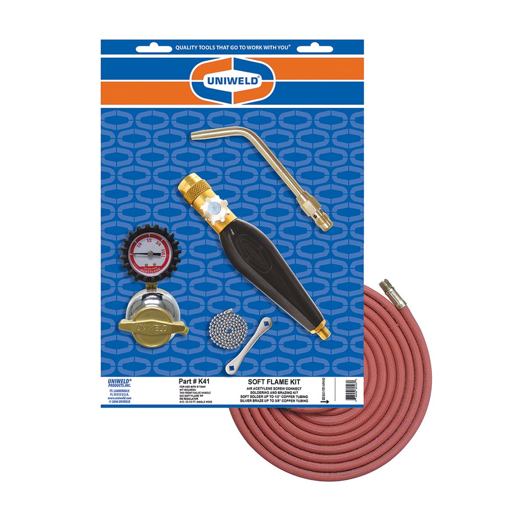 Made in USA - Propane & MAPP Torch Kits; Type: Air/Acetylene ; Fuel Type: Acetylene ; Contents: Welding Handle TH9; Fuel Gas Regulator RB; Acetylene Tip S23 ; Contents: Welding Handle TH9; Fuel Gas Regulator RB; Acetylene Tip S23 ; Tip Number: S23 ; PSC - Exact Tooling