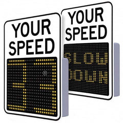 TAPCO - "Your Speed," 29" Wide x 23" High Aluminum Face/Polycarbonate Housing Speed Limit Sign - Exact Tooling
