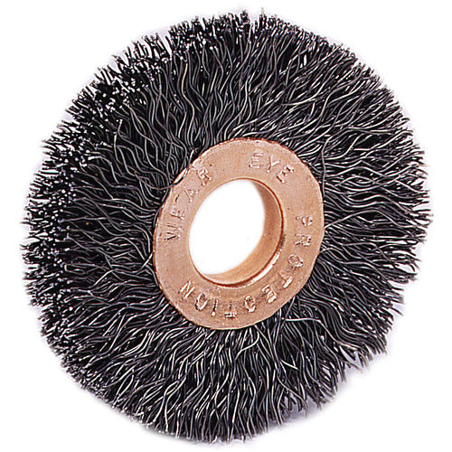 2-1/2″ Small Diameter Crimped Wire Wheel, .0118″ Steel Fill, 1/2″-3/8″ Arbor Hole - Exact Tooling
