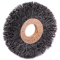 2-1/2″ Small Diameter Crimped Wire Wheel, .0118″ Steel Fill, 1/2″-3/8″ Arbor Hole - Exact Tooling