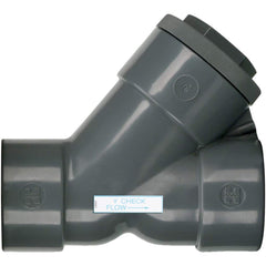 Hayward - Check Valves; Design: Y-Pattern ; Tube Outside Diameter (mm): 38.100 ; Pipe Size (Inch): 1-1/2 ; Tube Outside Diameter (Inch): 1-1/2 ; End Connections: Threaded ; Material: PVC - Exact Tooling