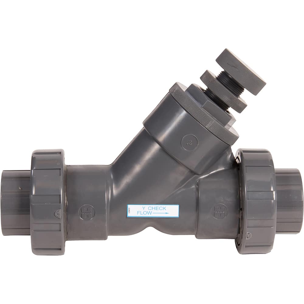Hayward - Check Valves; Design: In-line; True Union Ball Check; Spring Check ; Tube Outside Diameter (mm): 31.750 ; Pipe Size (Inch): 1-1/4 ; Tube Outside Diameter (Inch): 1-1/4 ; End Connections: Socket ; Material: PVC - Exact Tooling