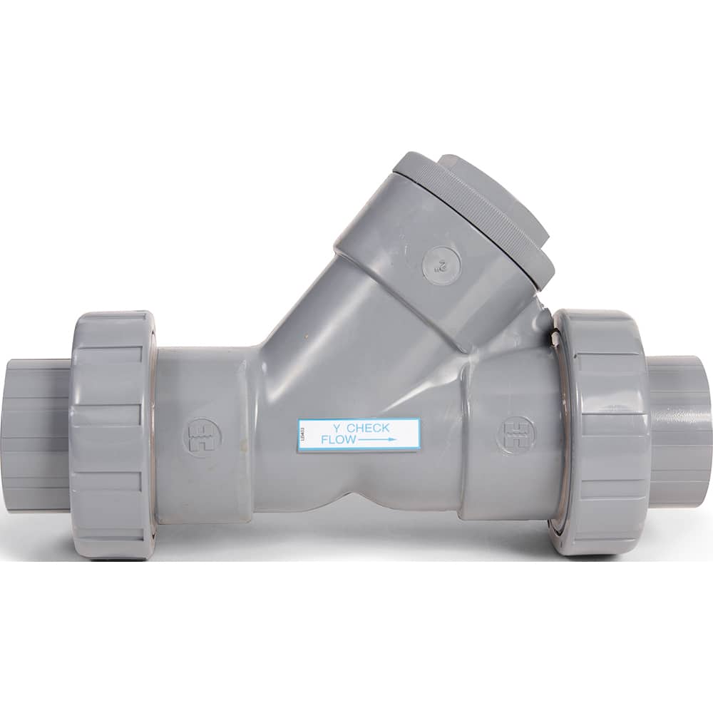Hayward - Check Valves; Design: Y-Pattern; True Union Ball Check ; Tube Outside Diameter (mm): 31.750 ; Pipe Size (Inch): 1-1/4 ; Tube Outside Diameter (Inch): 1-1/4 ; End Connections: Socket ; Material: CPVC - Exact Tooling