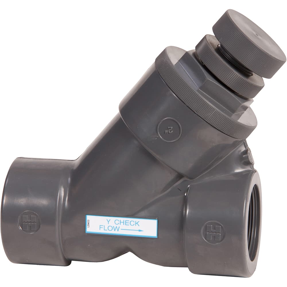 Hayward - Check Valves; Design: In-line; Spring Check ; Tube Outside Diameter (mm): 50.800 ; Pipe Size (Inch): 2 ; Tube Outside Diameter (Inch): 2 ; End Connections: Threaded ; Material: PVC - Exact Tooling