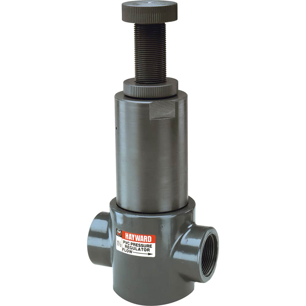 Hayward - Pressure Regulating Valves; Pipe Size: 1-1/2 (Inch); End Connections: Threaded ; Material: PVC ; Seal Material: FPM ; Minimum Working Pressure (psi): 5.0 ; Maximum Working Pressure (psi): 75.000 - Exact Tooling