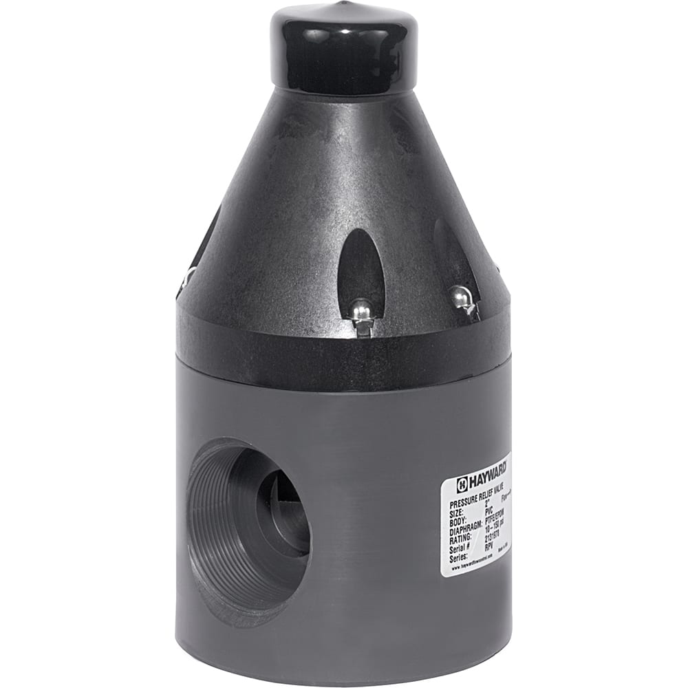 Hayward - Pressure Reducing Valves; Type: 3-Port Pressure Relief Valve ; Maximum Pressure (psi): 250.00 ; Thread Size: 3/4 ; Connection Type: FNPT ; Height (Inch): 4.6 ; Width (Inch): 3-1/2 - Exact Tooling