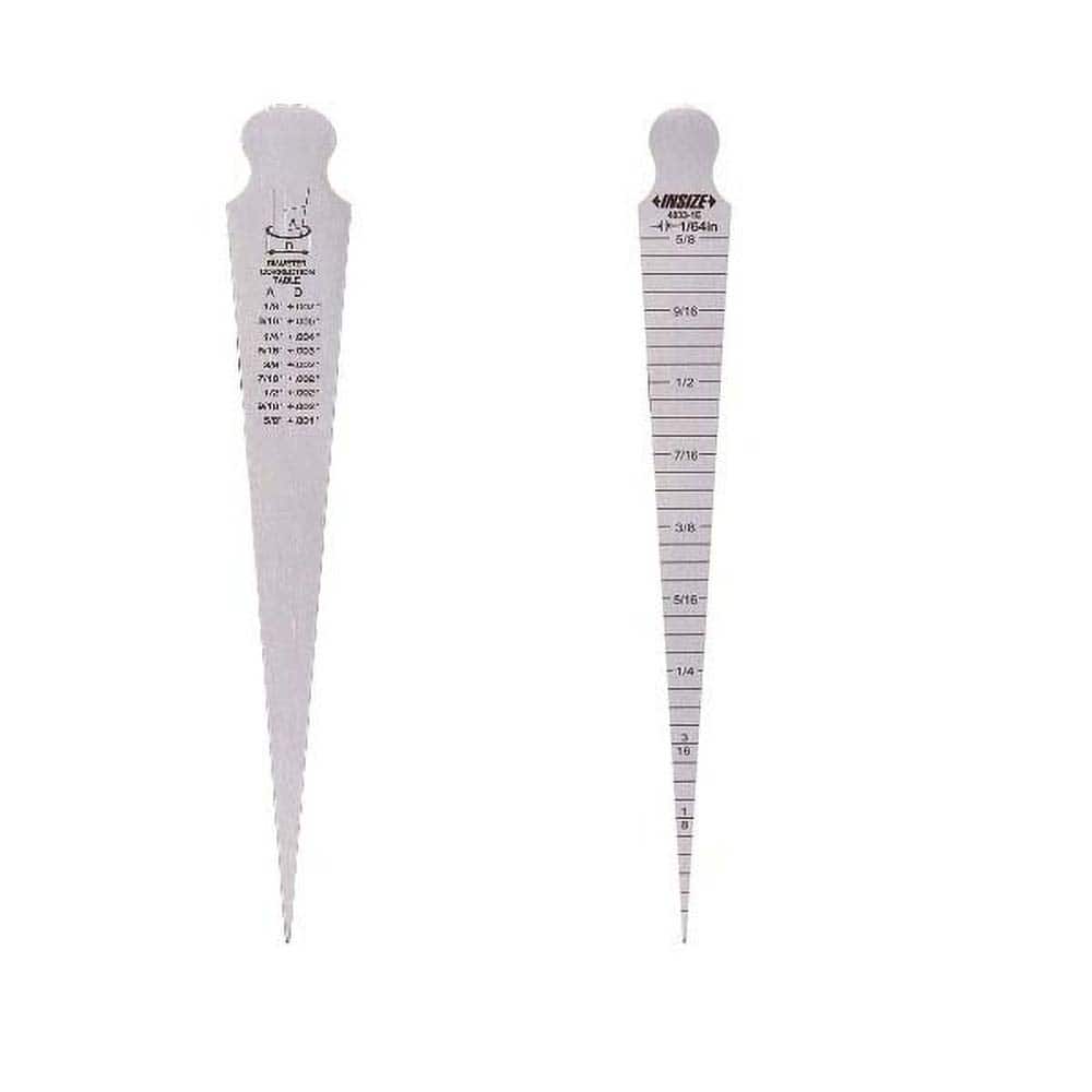 Insize USA LLC - Taper Gages; Minimum Measurement (Inch): 0.0312 ; Minimum Measurement (Decimal Inch): 0.0312 ; Maximum Measurement (Inch): 0.6250 ; Maximum Measurement (Decimal Inch): 0.6250 ; Number of Leaves: 1 ; Overall Length (Inch): 5-3/4 - Exact Tooling