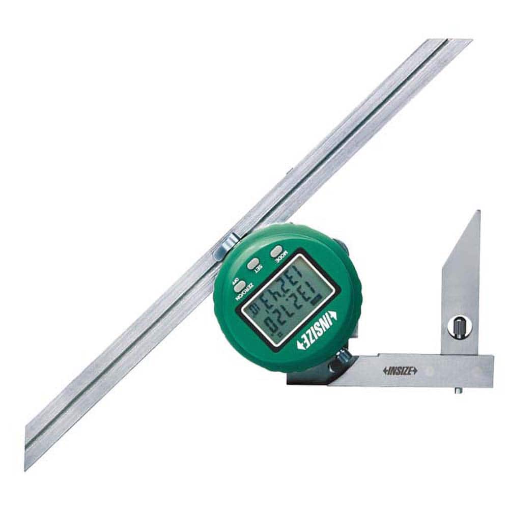 Insize USA LLC - Digital & Dial Protractors; Style: Protractor ; Measuring Range (Degrees): 360.00 ; Magnetic Base: No ; Battery Type: CR2032 ; Resolution (Degrees): 0.005 ; Resolution (sec.): 10.00 - Exact Tooling